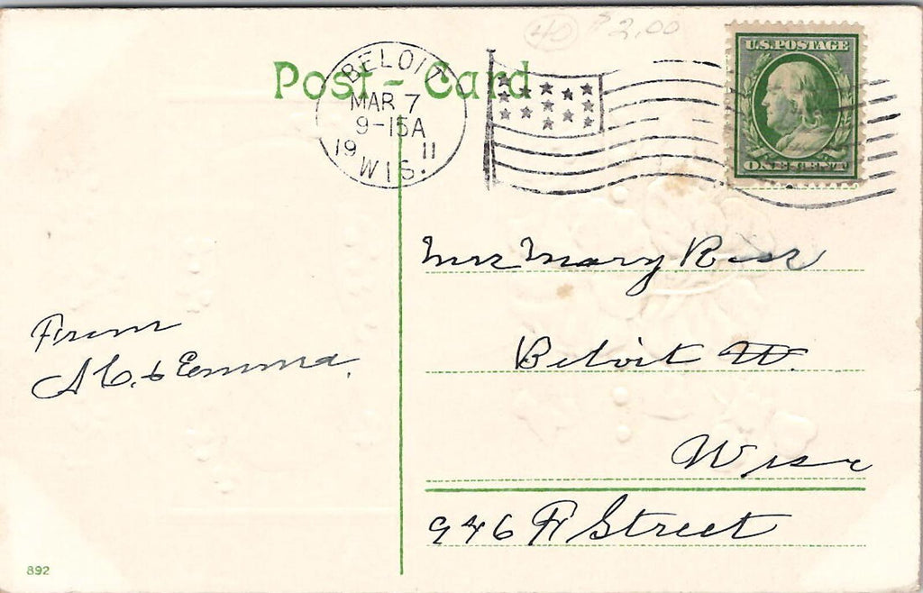 Postcard For A Bright Birthday To Greet You 1911 Fair Fortune