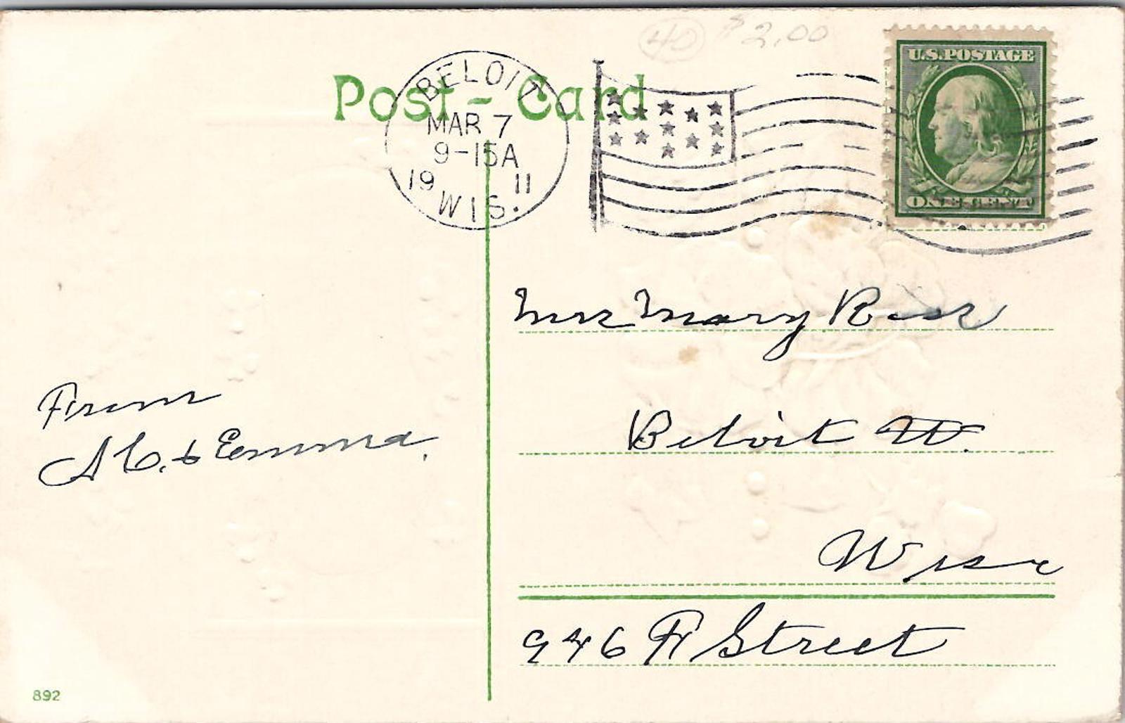 Postcard For A Bright Birthday To Greet You 1911 Fair Fortune