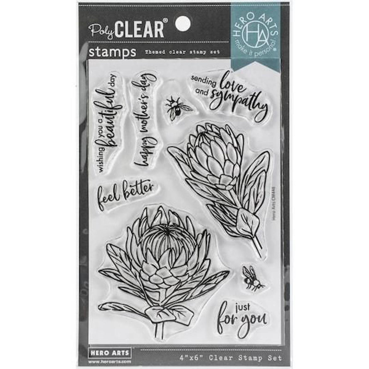 41 CM448 Hero Arts Protea Flowers Clear Stamps