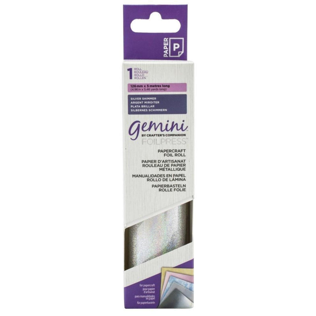 Silver Shimmer - Gemini Foilpress Papercraft Foil Roll 4.96"(126mm) x 5.46'(5m)