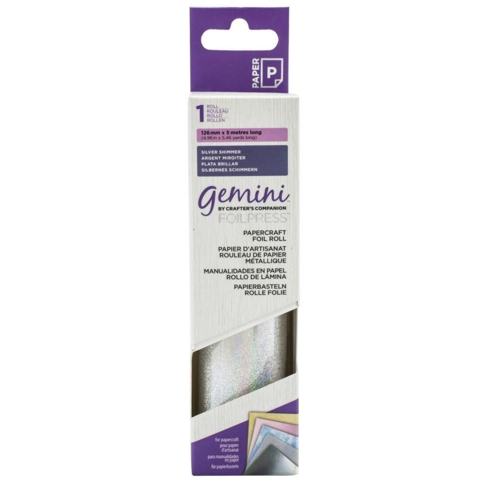 Silver Shimmer - Gemini Foilpress Papercraft Foil Roll 4.96"(126mm) x 5.46'(5m)