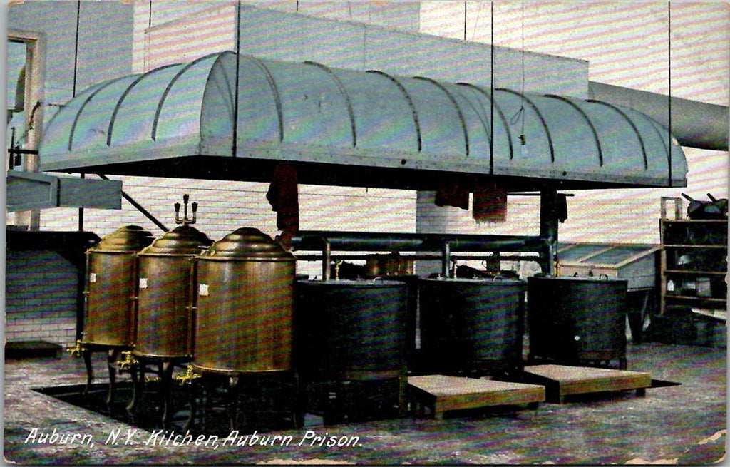 Postcard Kitchen Auburn Prison N.Y. Hugh C Leighton Germany 7797 PM Nov 15 1916