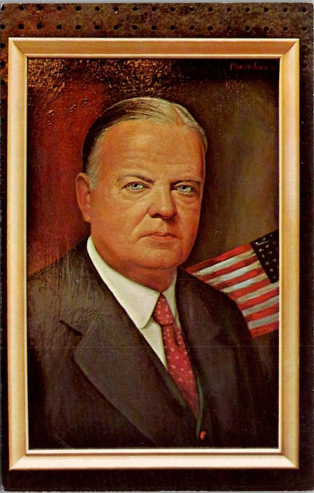 Postcard Herbert Hoover 31st US President Morris Katz from Original Oil Painting