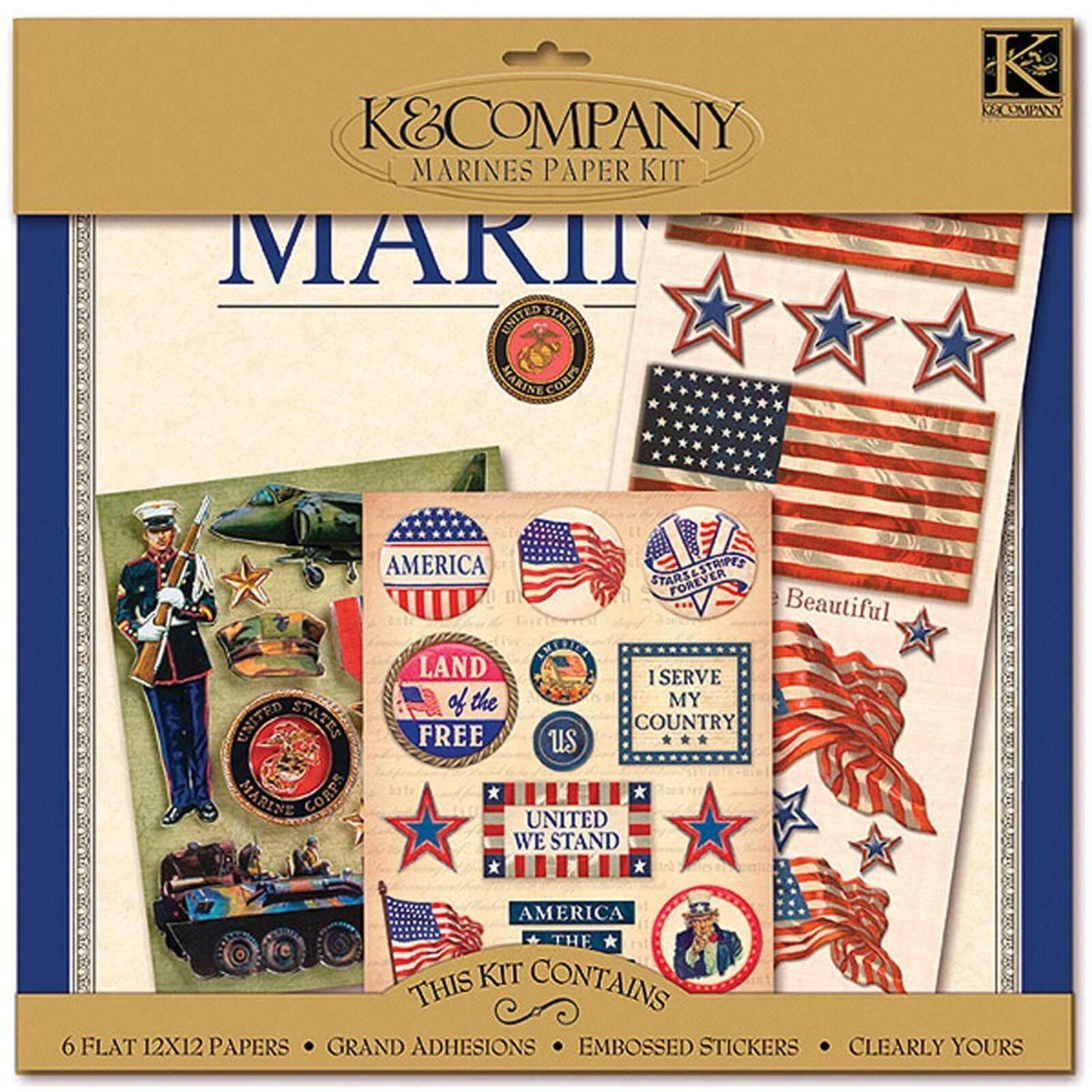 K&Company Military 12X12 Scrap Kit Layouts, Marines