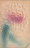Postcard Embossed Floral Bouquet appears Airbrushed