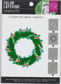 SA199 Wreath Stencils Color Layering Hero Arts 085700937979