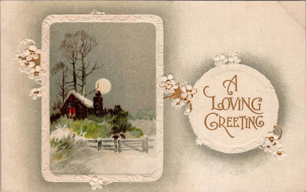 Postcard A Loving Greeting Embossed BB London & New York Series No E276