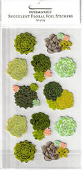 Succulent Floral Foil Stickers Set of 24