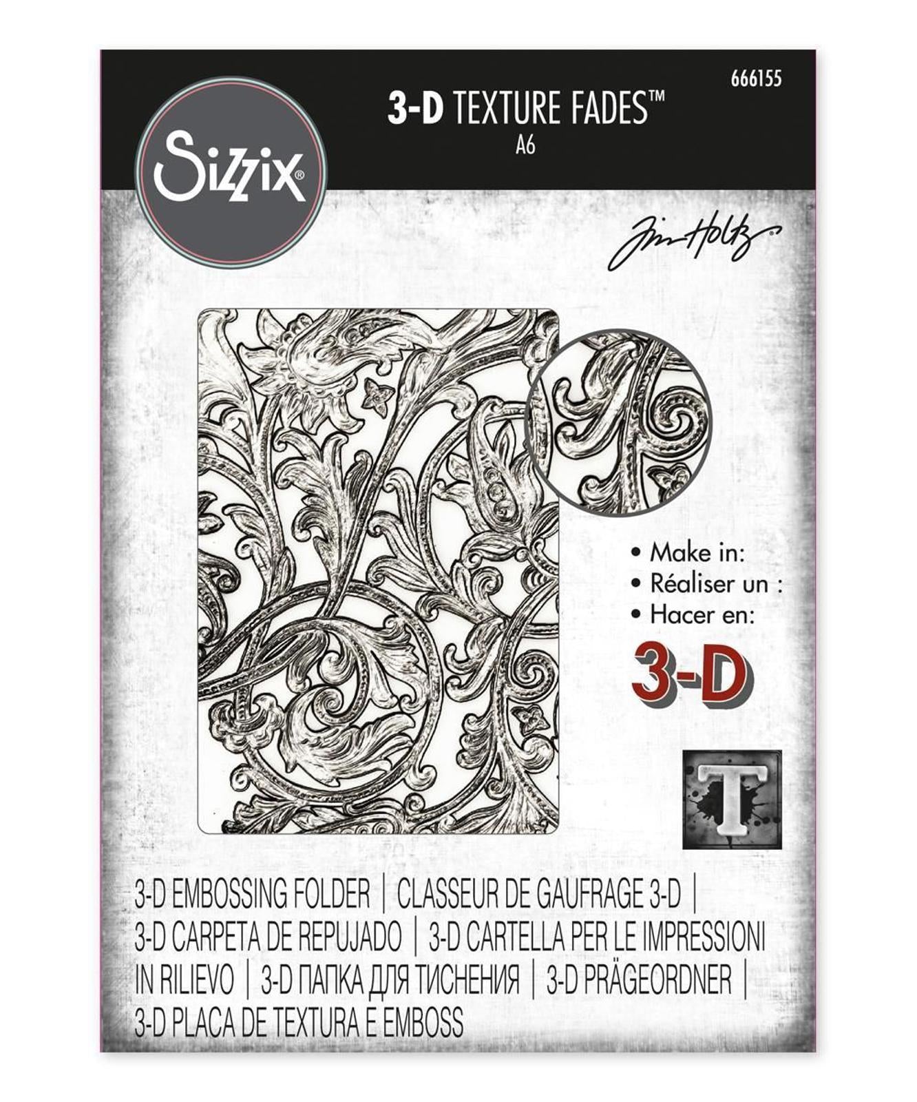 666155 Sizzix 3D Texture Fades Embossing Folder by Tim Holtz-Entangled