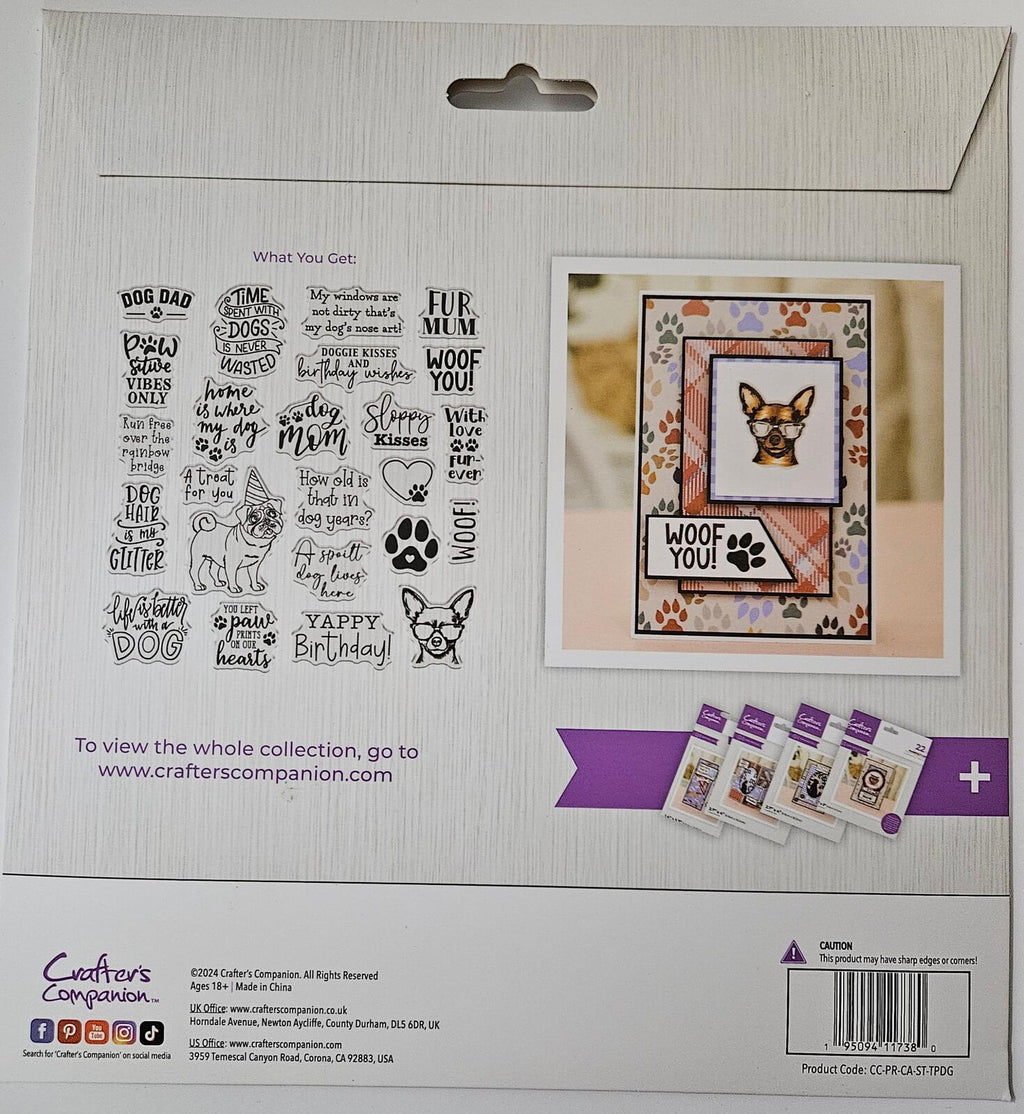 Crafter s Companion Pets Rule Clear Acrylic Stamps-Top Dog