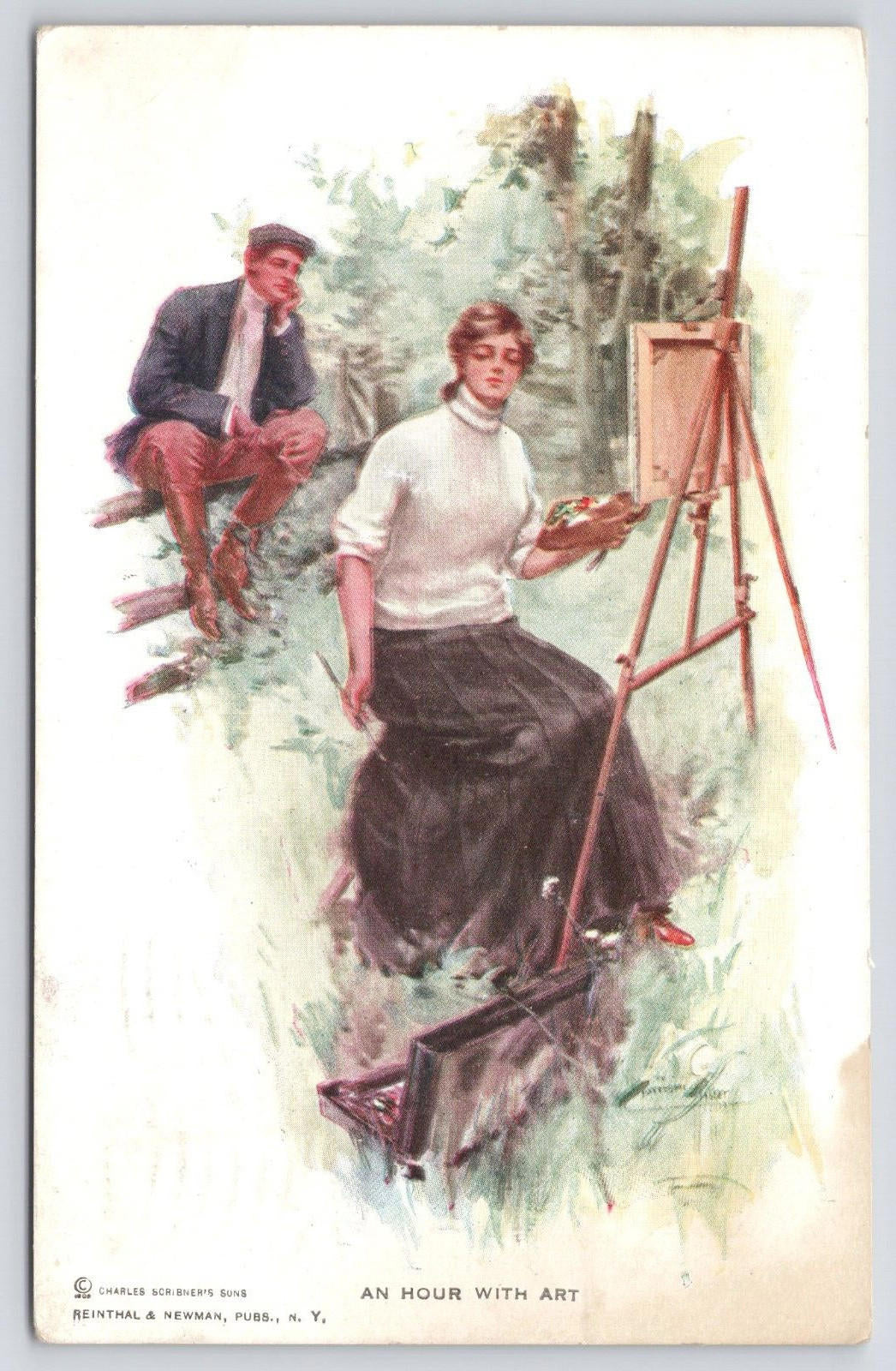 Postcard An Hour with Art Series 103 Charles Scribner's Suns Reinthal Newman NY