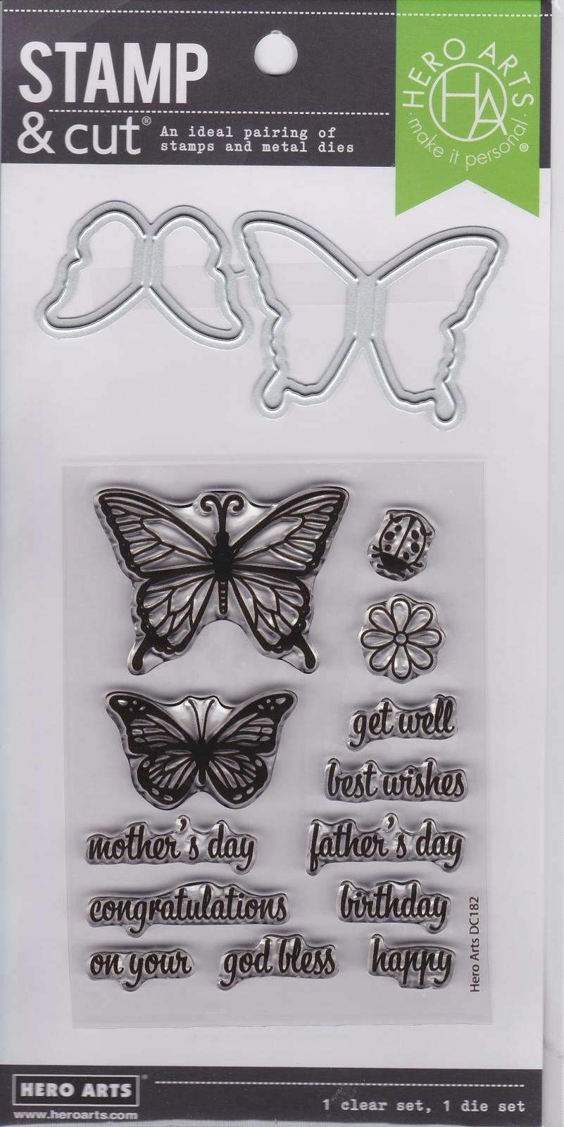 DC182 Butterfly Pair Stamp & Cut Hero Arts NIP 085700905602 Metal Die