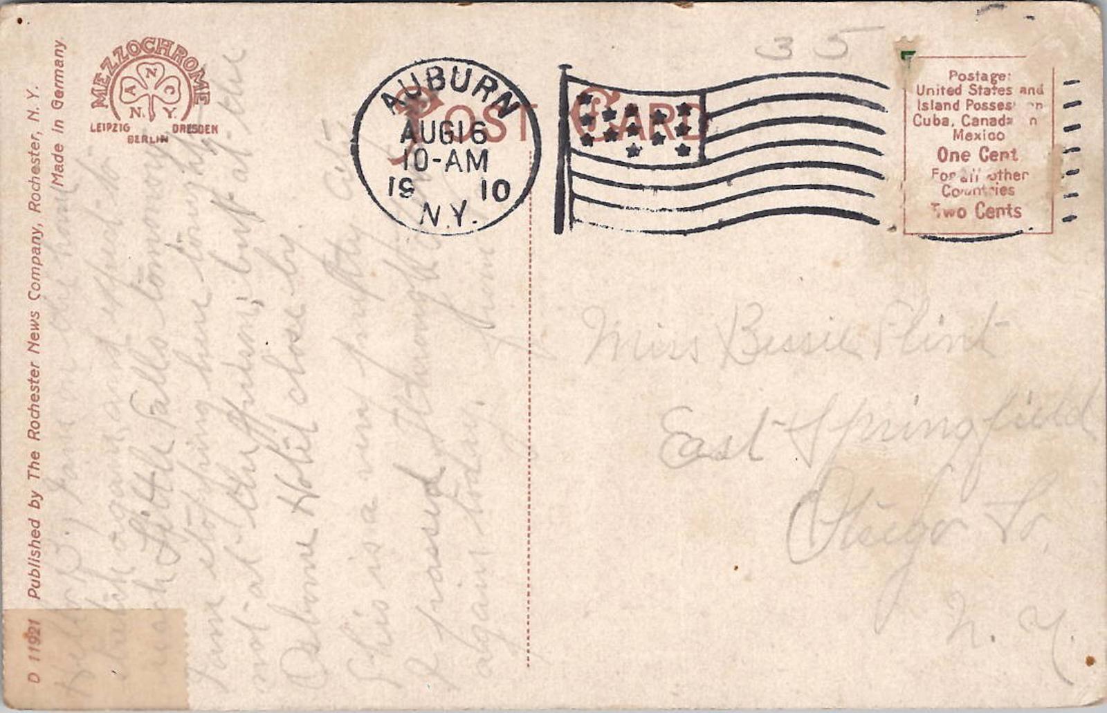 Postcard Main Entrance to Auburn State Prison N.Y. D-11921 Americhrome ANC