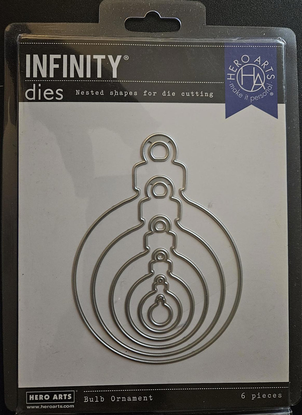 DF072 Hero Arts - Infinity Die Set - Bulb Ornament - 6 pc - Brand New