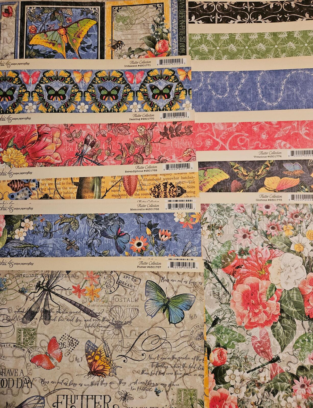 Graphic 45 Flutter 12x12 Keepsake Edition Paper Stickers Ephemera pack & Die Set