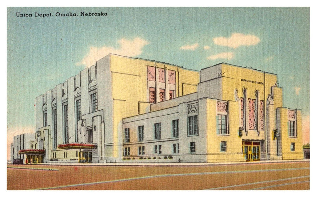 Postcard Linen Union Depot Omaha Nebraska Tichnor Quality Views 66662 Boston MA