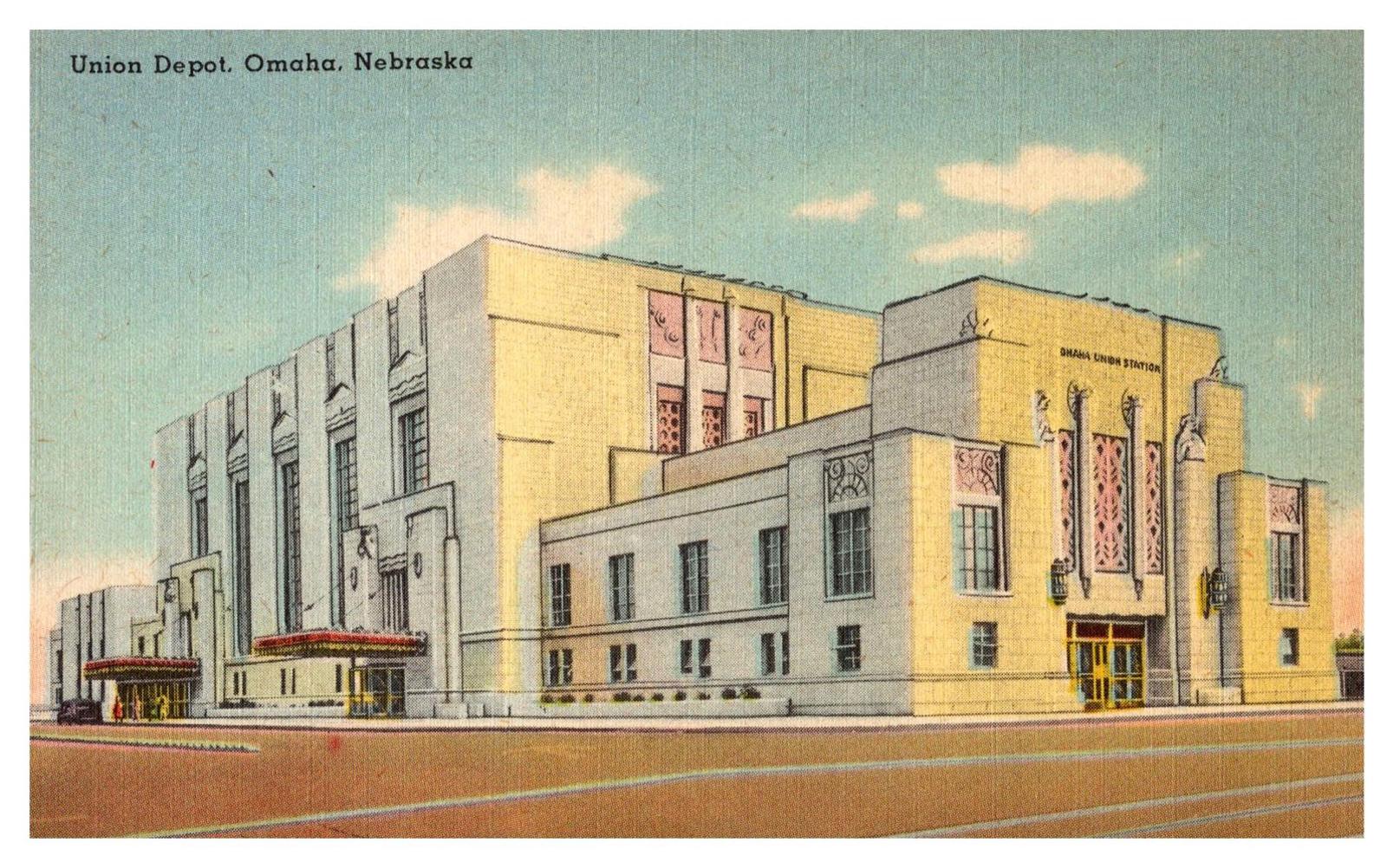 Postcard Linen Union Depot Omaha Nebraska Tichnor Quality Views 66662 Boston MA