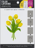 SA188 Tulip Bouquet Stencils Color Layering Hero Arts 085700934497