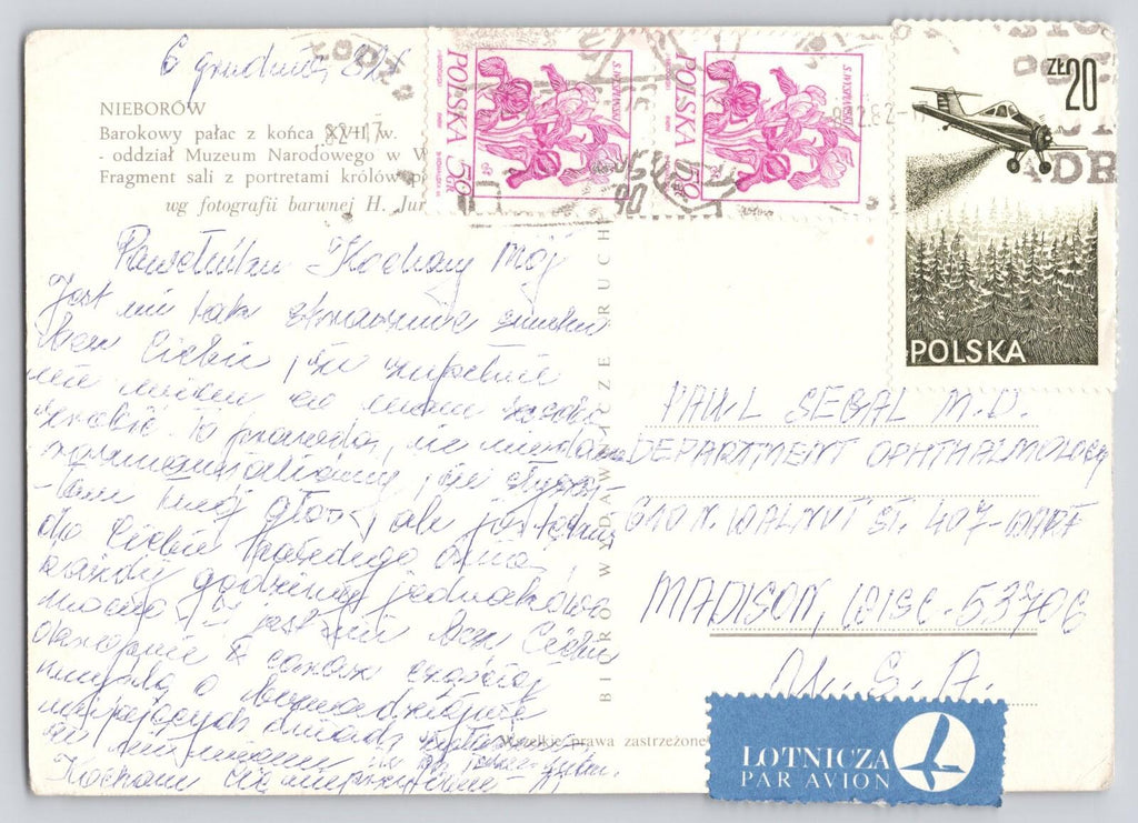 Postcard Nieborow Barokwy Palac  Polaska Poland 1982