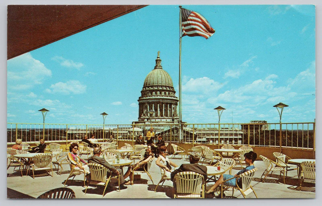 Postcard Top O' Park Terrace Motor Inn Downtown Madison Wisconsin Capital Square