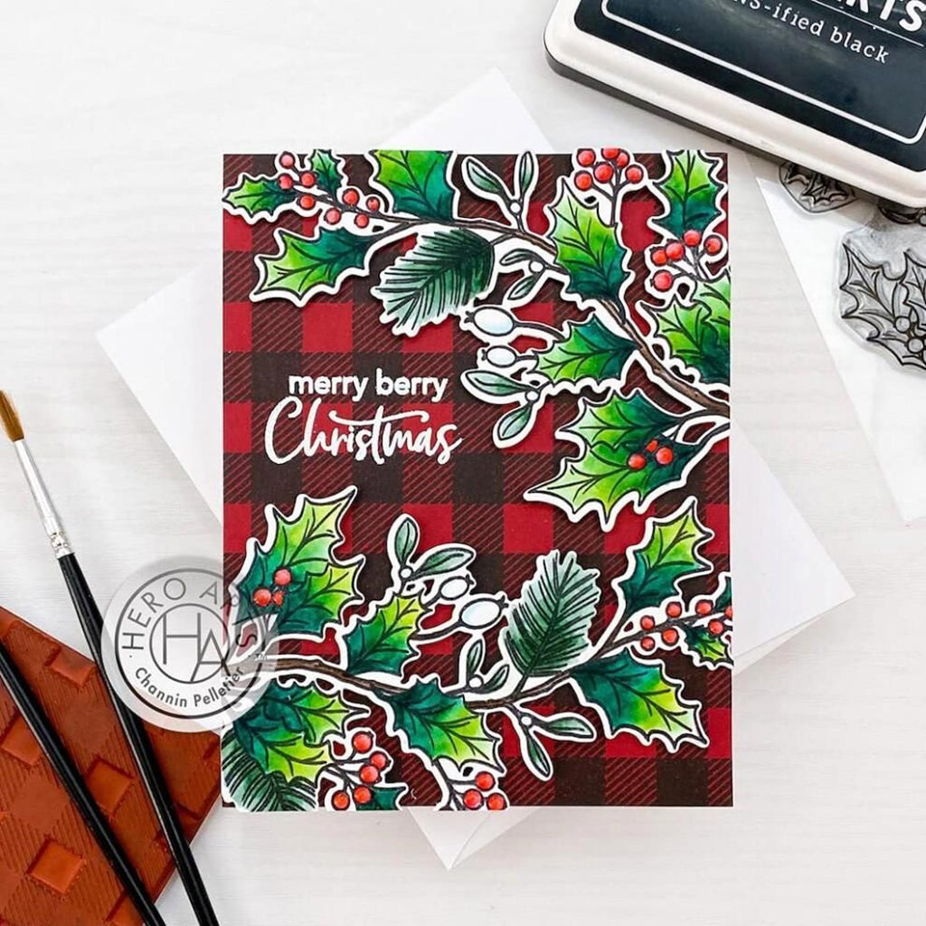 CM557 Hero Arts Poly Clear Stamp set - Holly Berries 4 X 6