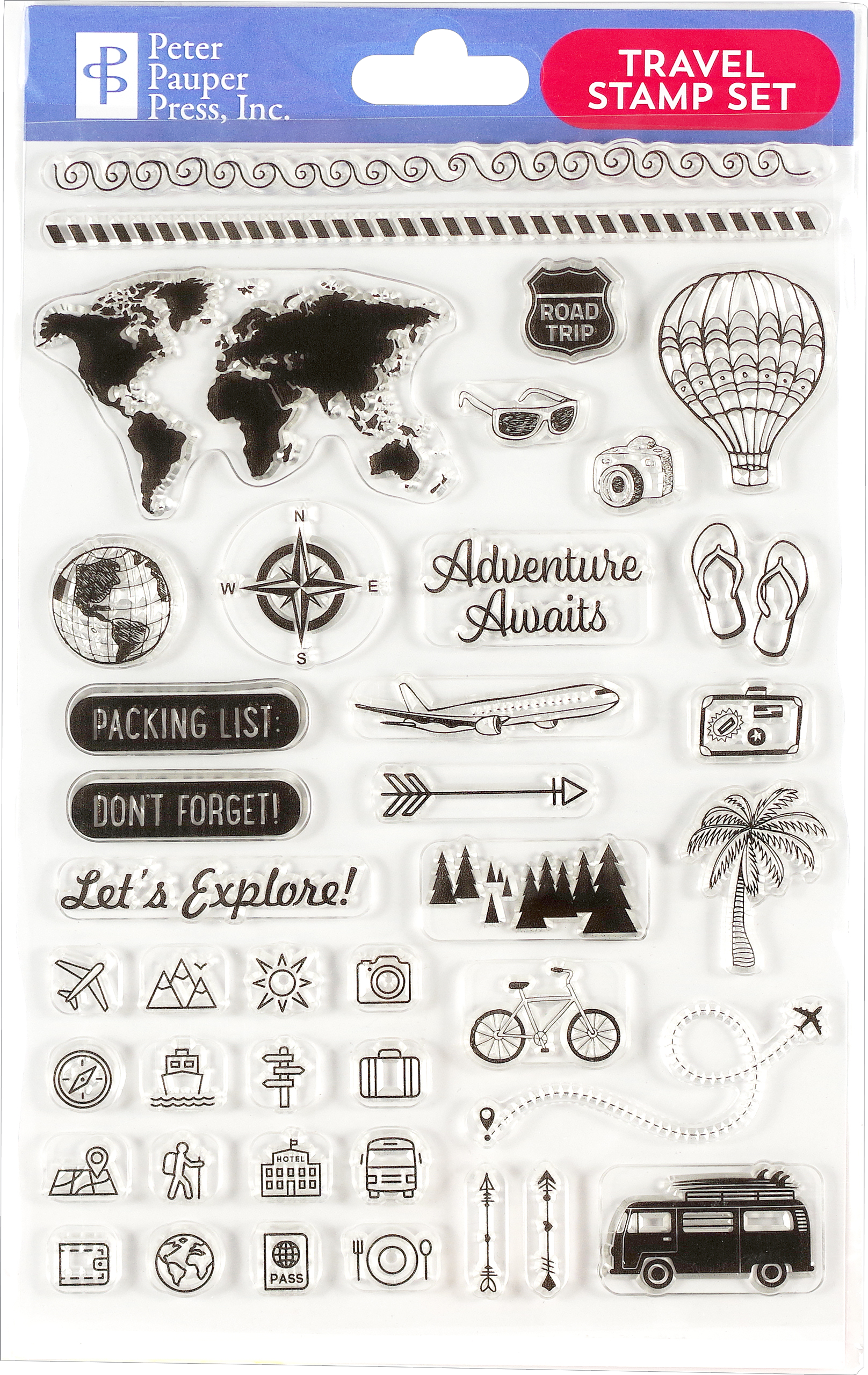 Travel Clear Silicone Stamp Set