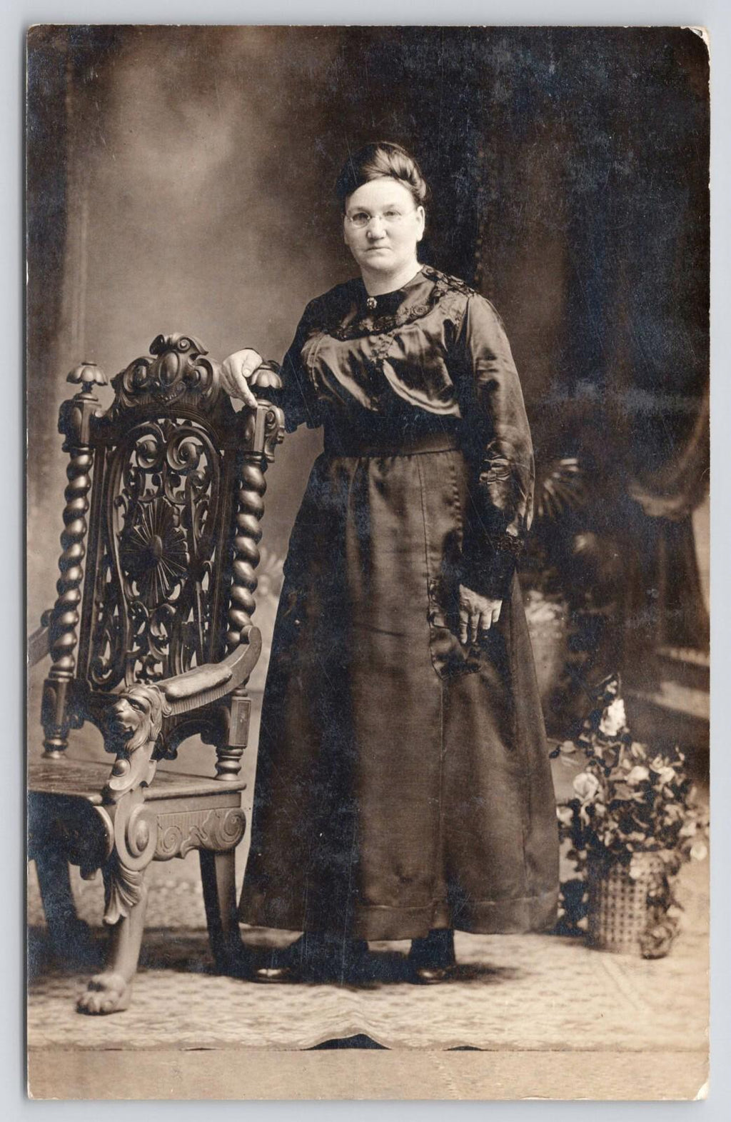 RPPC Auntie Rosa Sent to Lizza Real Photo Postcard Azo UNP 2 Triangles Up 2 Down