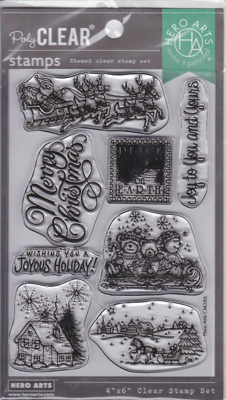 CM386 From the Vault Winter Joy 4"x6" Clear Stamp Set Hero Arts NIP 085700923408