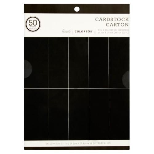Colorbok Solid Tuxedo Black Smooth Cardstock Pad 8.5 X11  121 Lb 50 Sheets