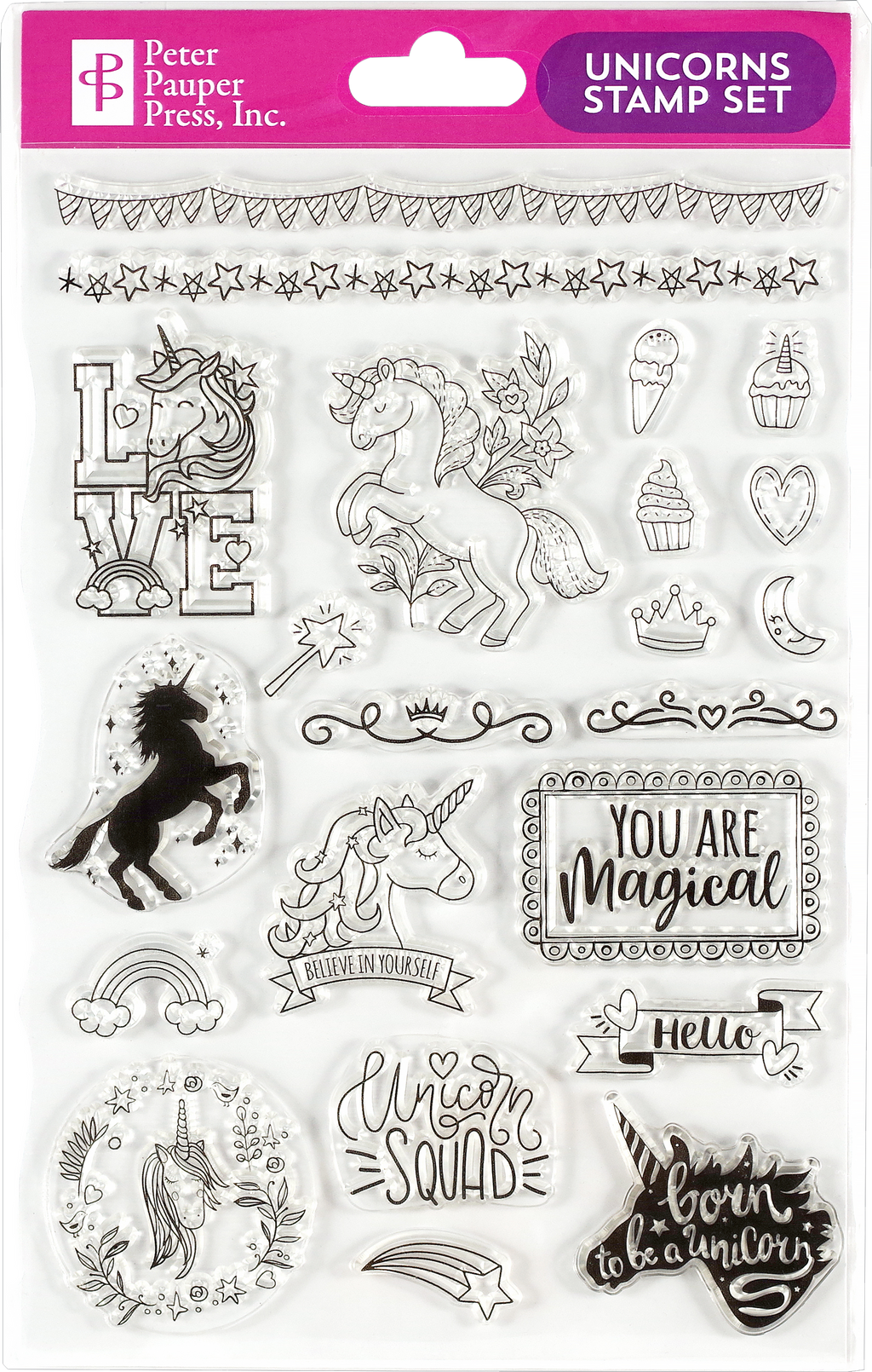 Unicorns Clear Silicone Stamp Set