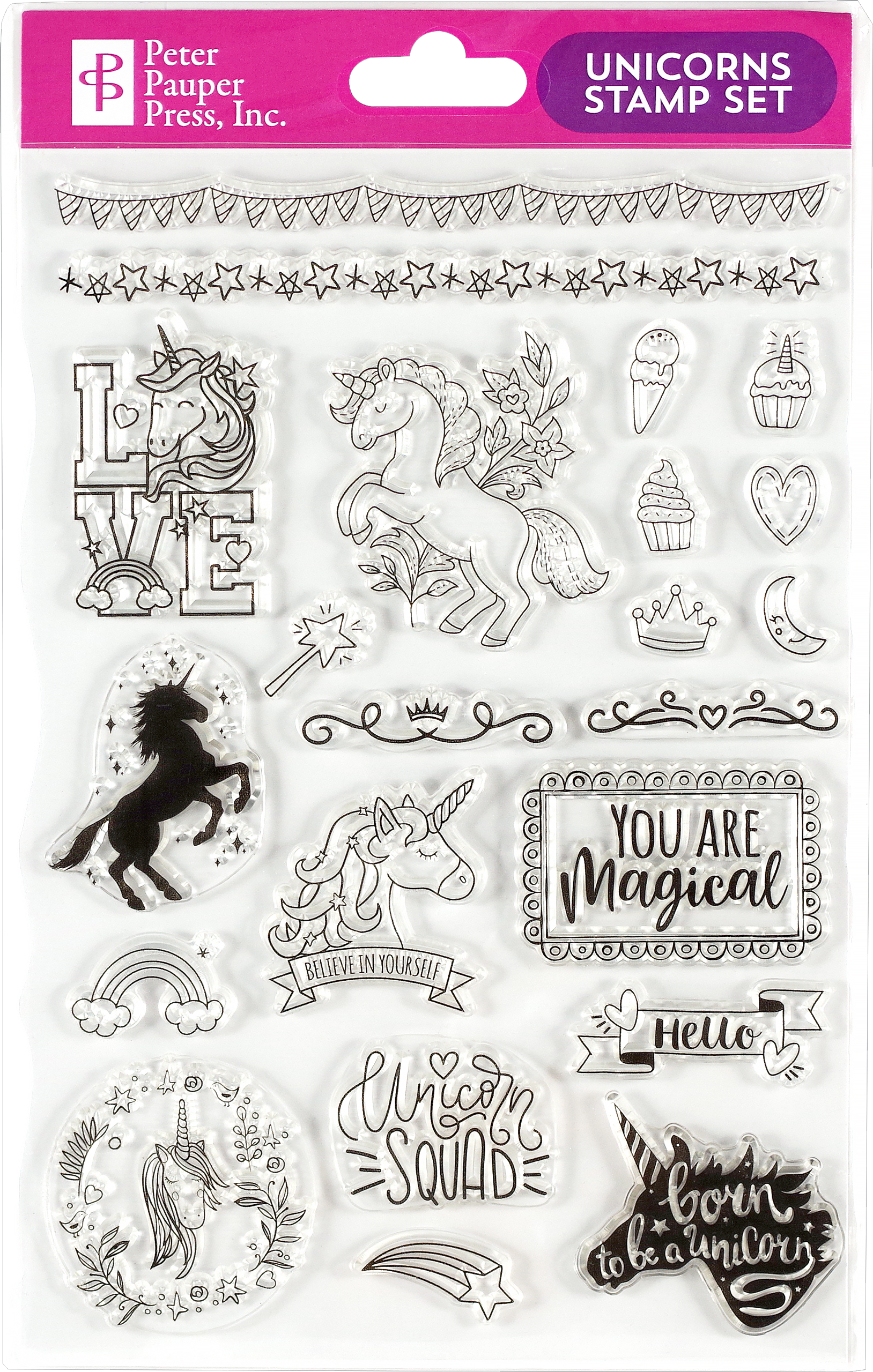 Unicorns Clear Silicone Stamp Set