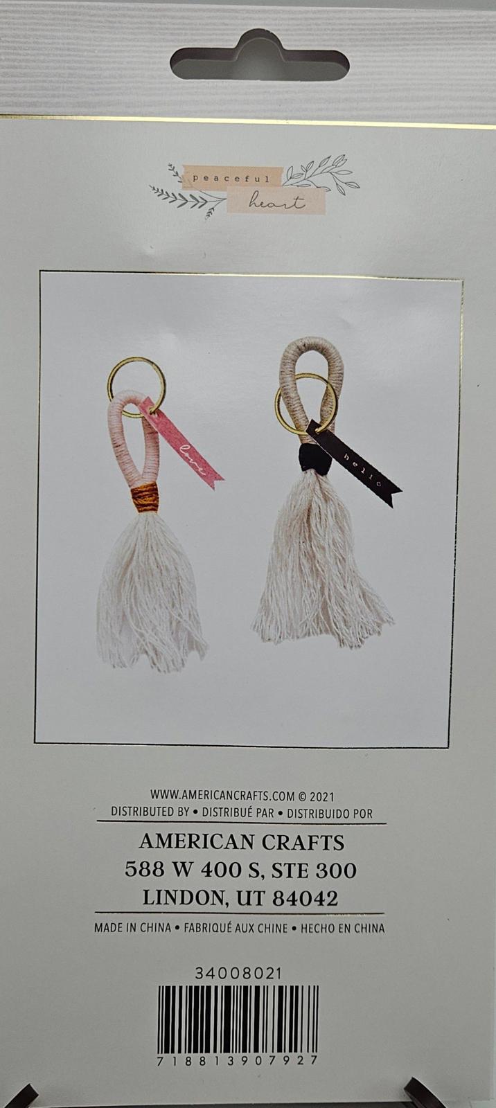 34008021 American Crafts Jen Hadfield Peaceful Heart Tassels 4 Per Pkg