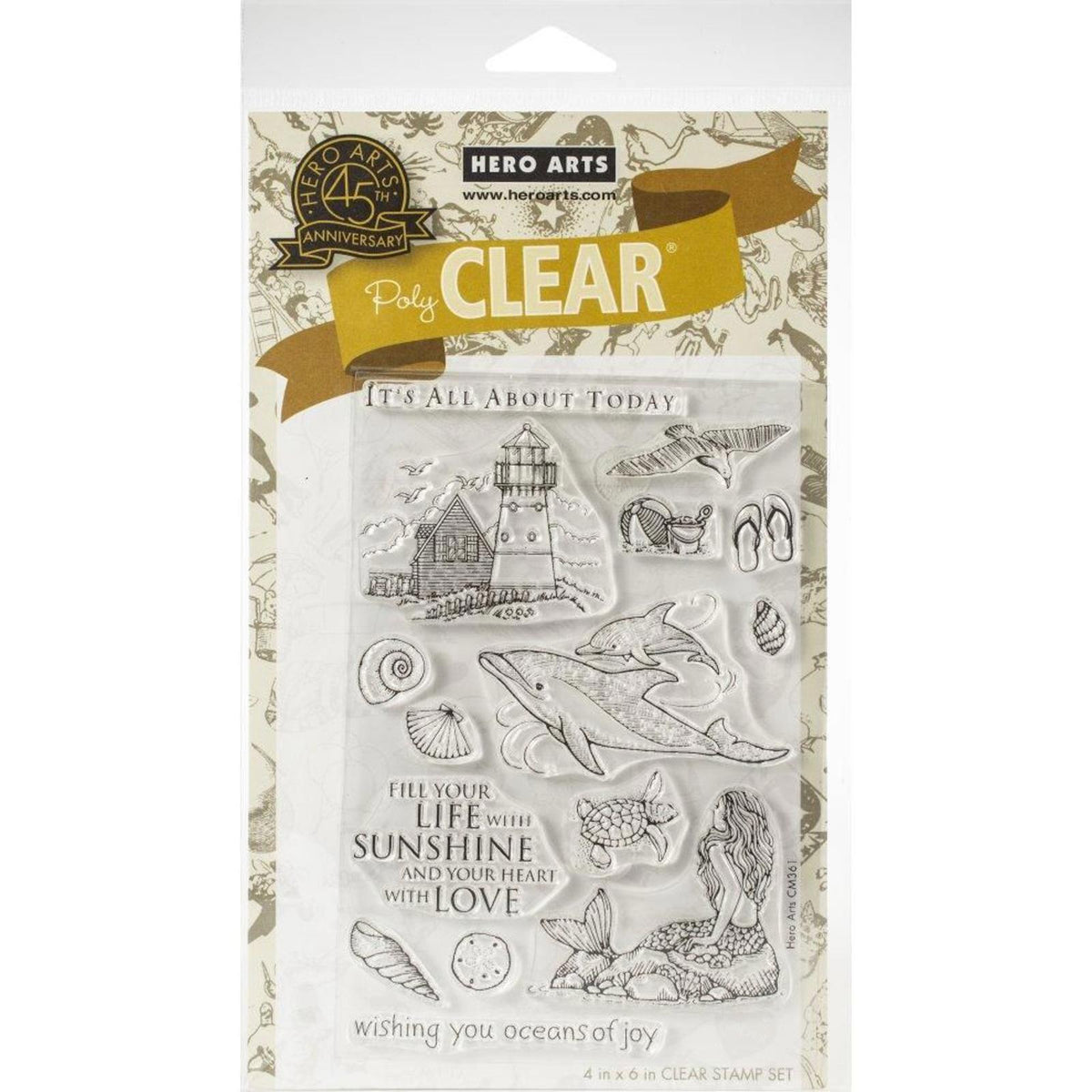 CM361 Hero Arts from the Vault Clear Stamp 4"X6"-Beach & Sea