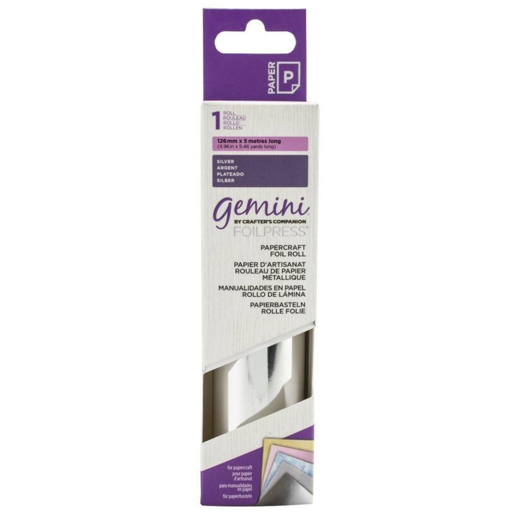 Silver - Gemini Foilpress Papercraft Foil Roll 4.96"(126mm) x 5.46'(5m)
