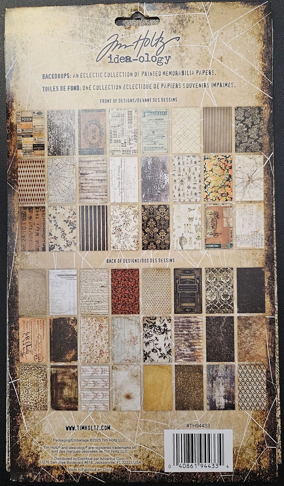 TH94433 Tim Holtz idea-ology Halloween Backdrops Eclectic Collection 24 Sheets