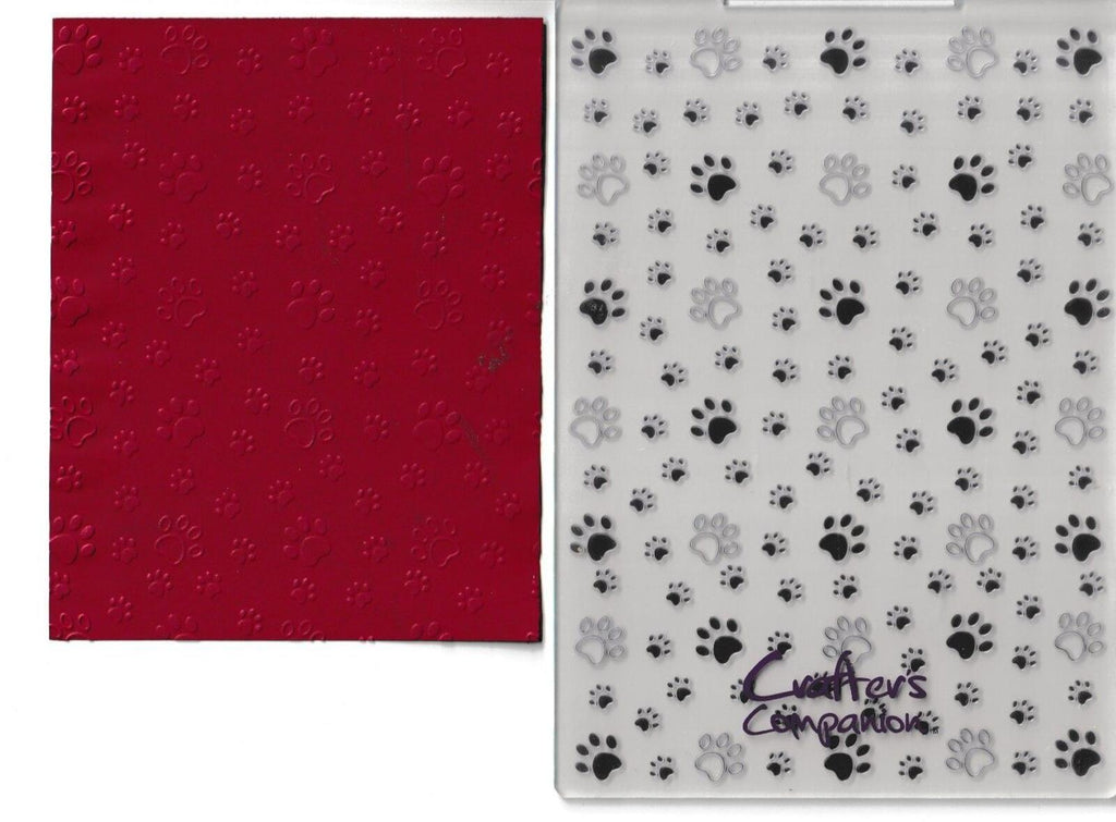 Crafter's Companion 2D Embossing Folder - Paw Prints - open package