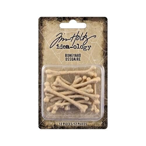 TH94391 Tim Holtz Idea-ology Boneyard Miniature Resin Bones 12 Pieces Halloween