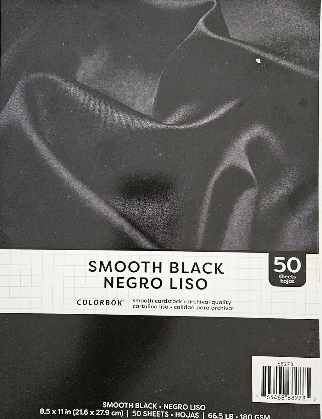 Colorbok Solid Tuxedo Black Smooth Cardstock Pad 8.5 X11  121 Lb 50 Sheets
