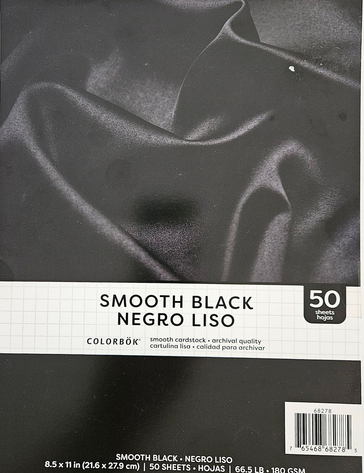Colorbok Solid Tuxedo Black Smooth Cardstock Pad 8.5 X11  121 Lb 50 Sheets