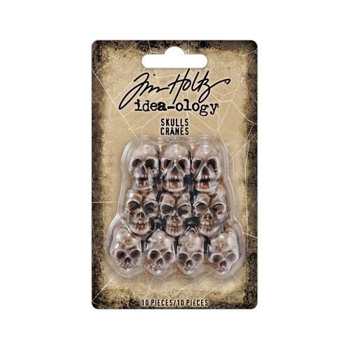 TH94401 Tim Holtz Idea-ology Skulls Miniature Resin Craft Embellishments 10 Pcs