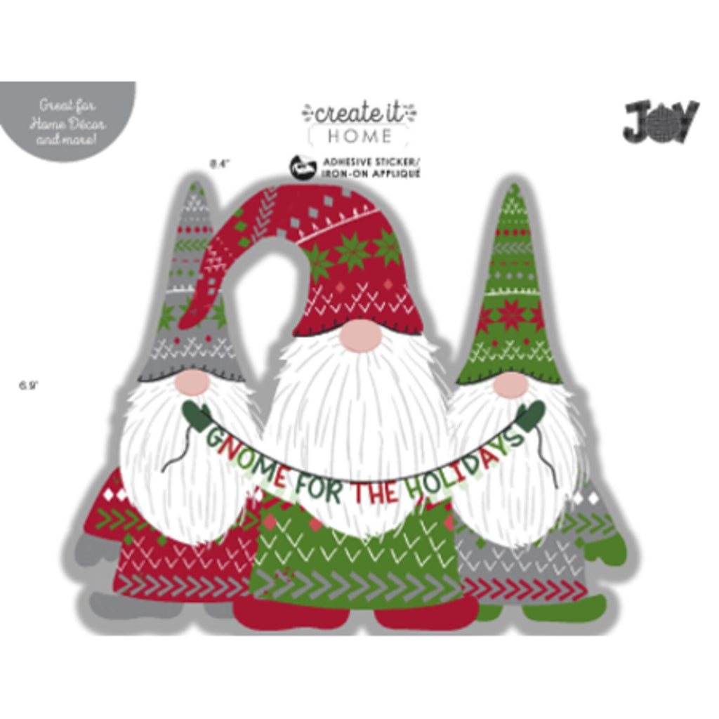 Create It Holiday Iron on Applique Gnomes Multi, 1 Piece (CF)