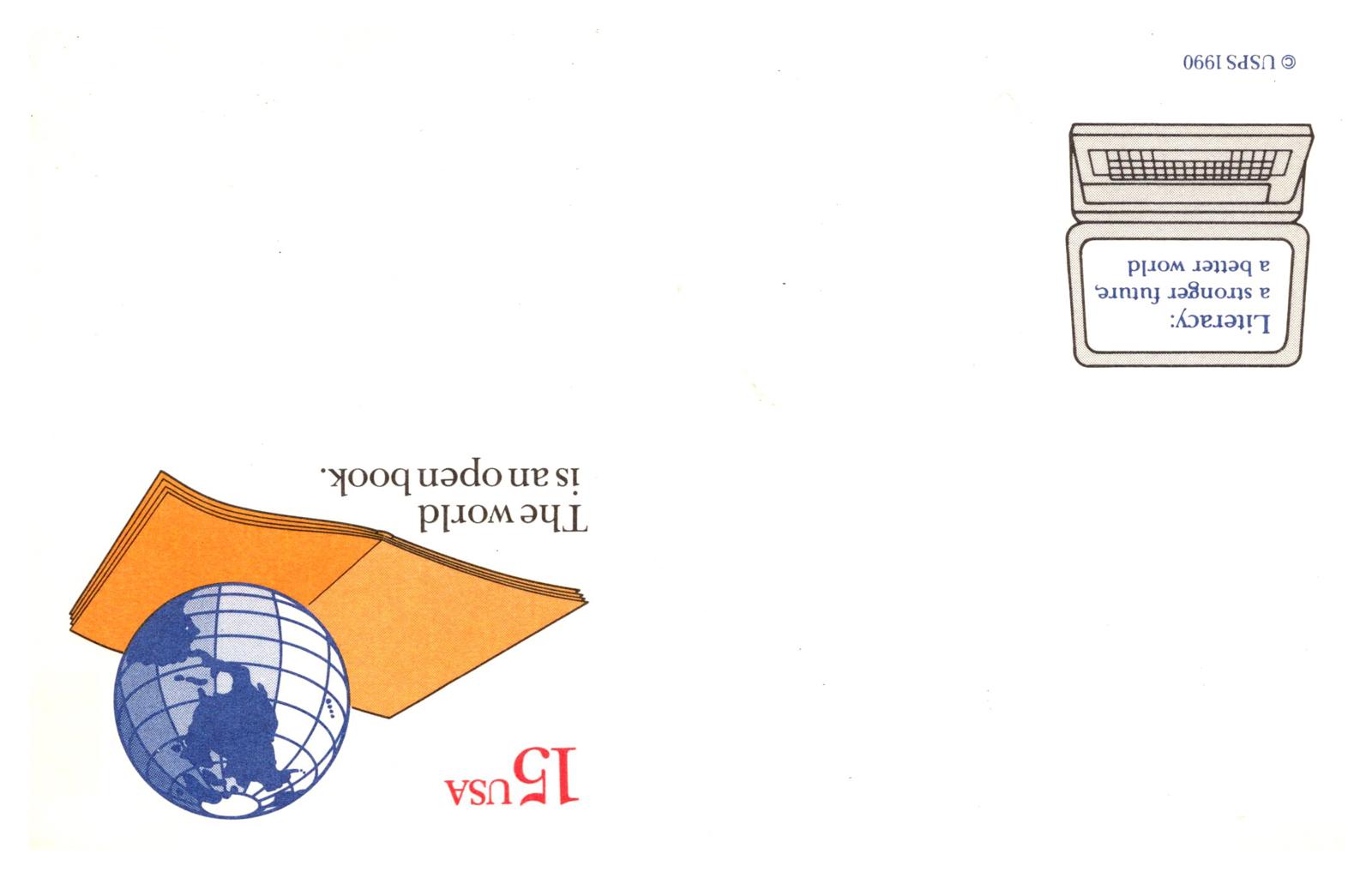 Postcard 1990 USPS Literacy 15 Cent Postage Stamp