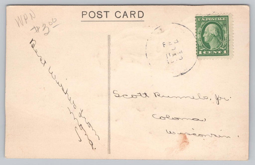 Postcard 1913 Db Felt Clothing Illustrated Children Kissing in Period Dress