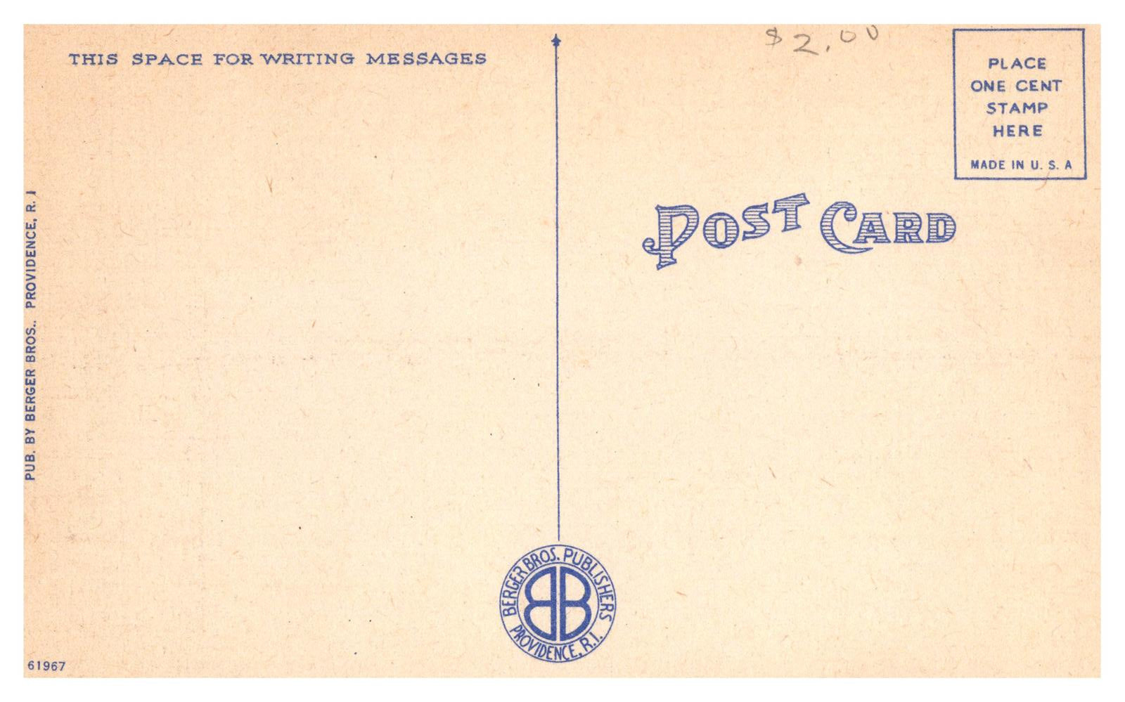 Vintage Linen Postcard of N.Y.N.H. & H.R.R. Station Providence, R.I. UNP Berger