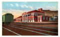 Vintage Linen Postcard Railroad Depot Green River Wyoming De Wit Bros
