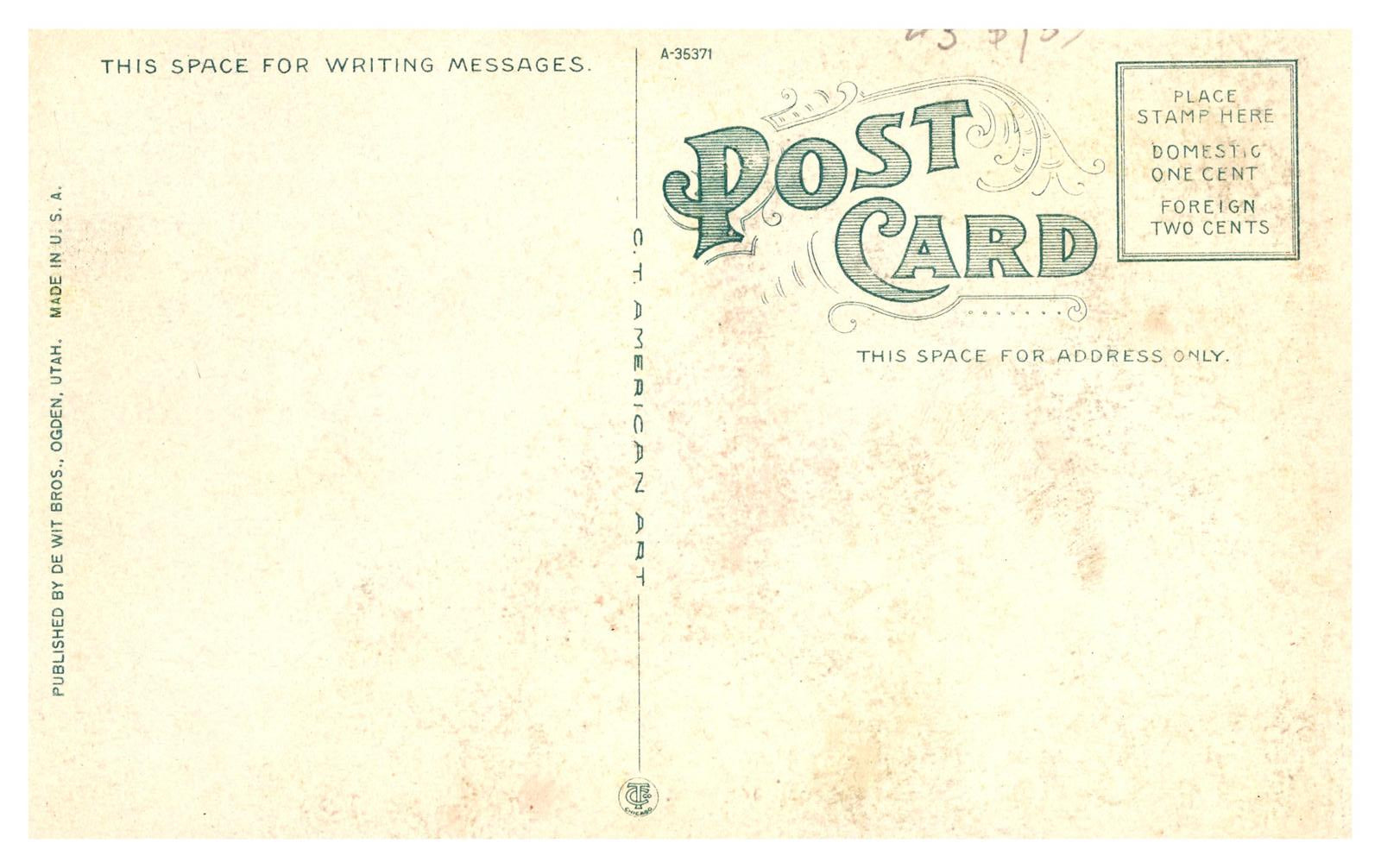 Vintage Linen Postcard Railroad Depot Green River Wyoming De Wit Bros