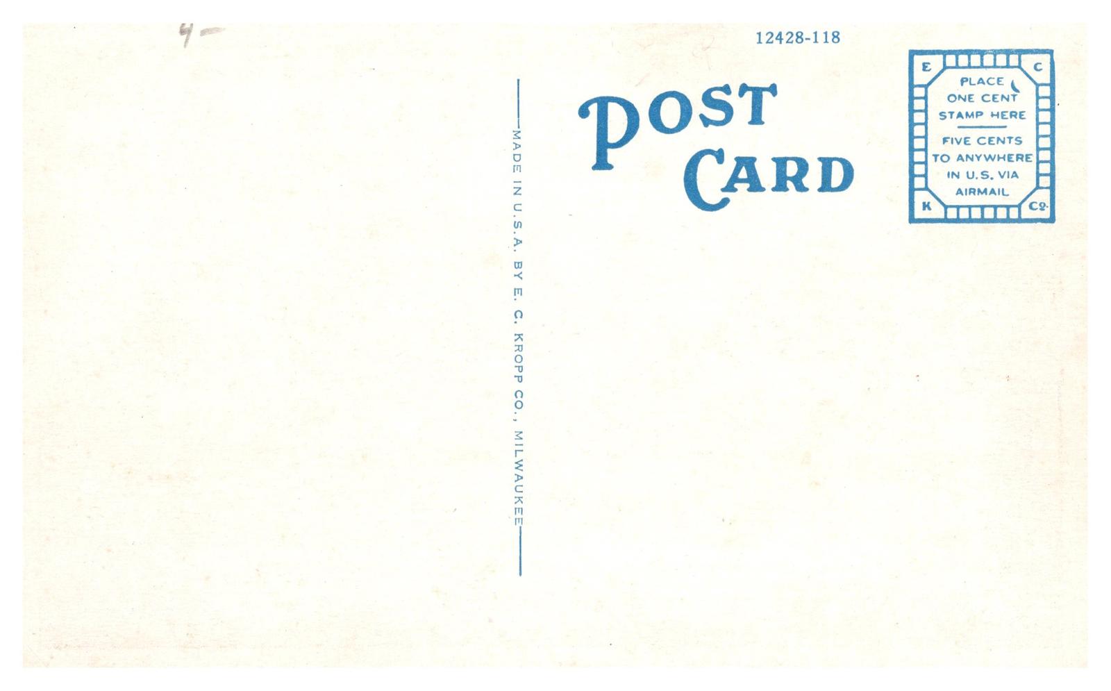 Vintage linen Postcard Seaboard Station West Palm Beach Florida EC Kropp Co
