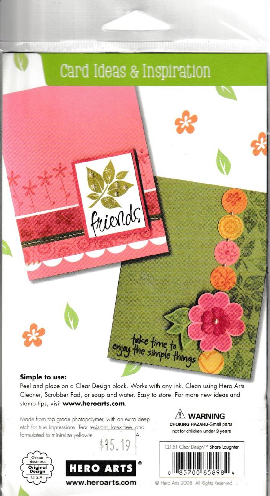 Hero Arts Clear Design Stamp Set - Share Laughter and Friends CL151
