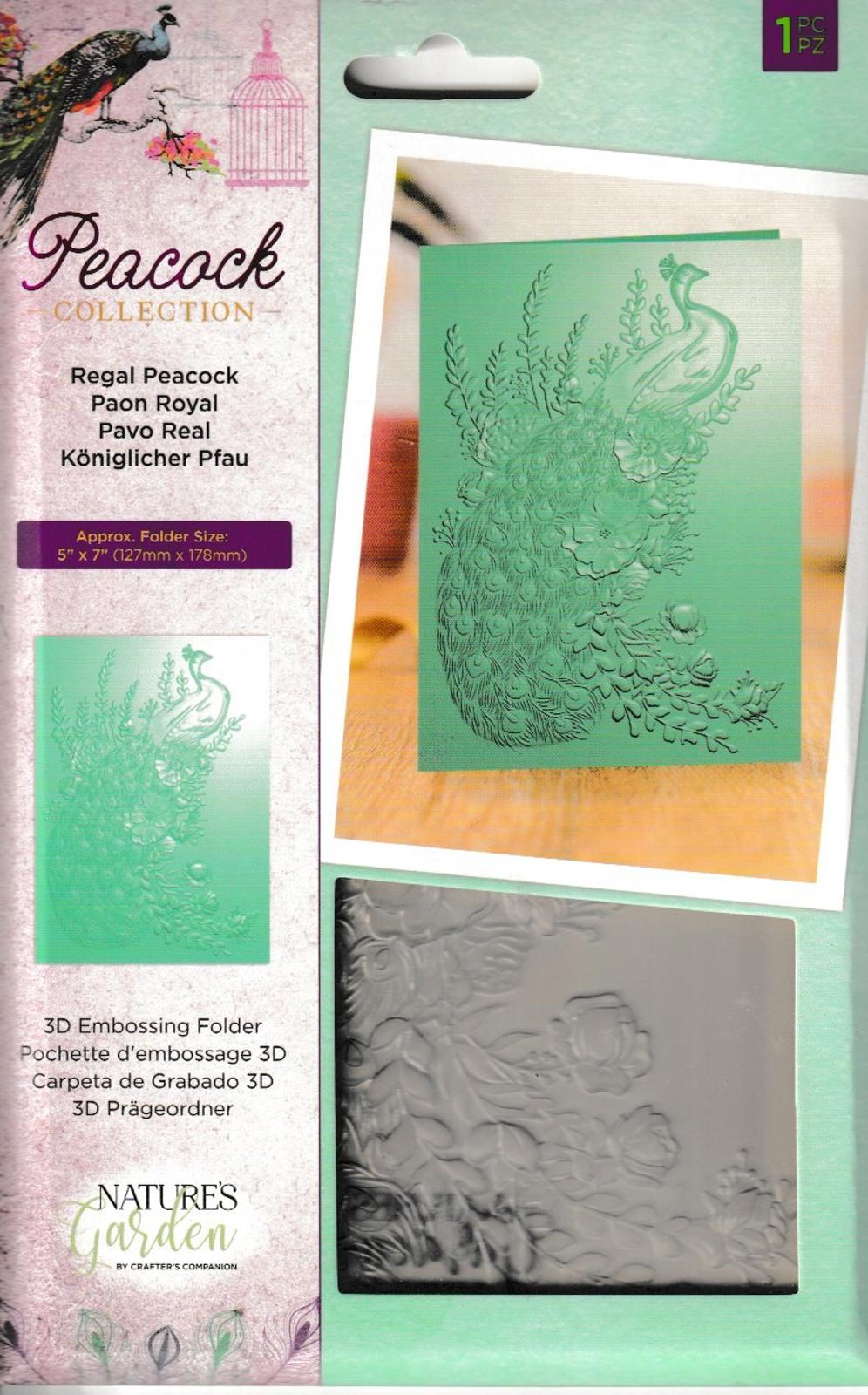 Nature's Garden Peacock Collection 3D Embossing Folder Stamp & Die Combo Paired