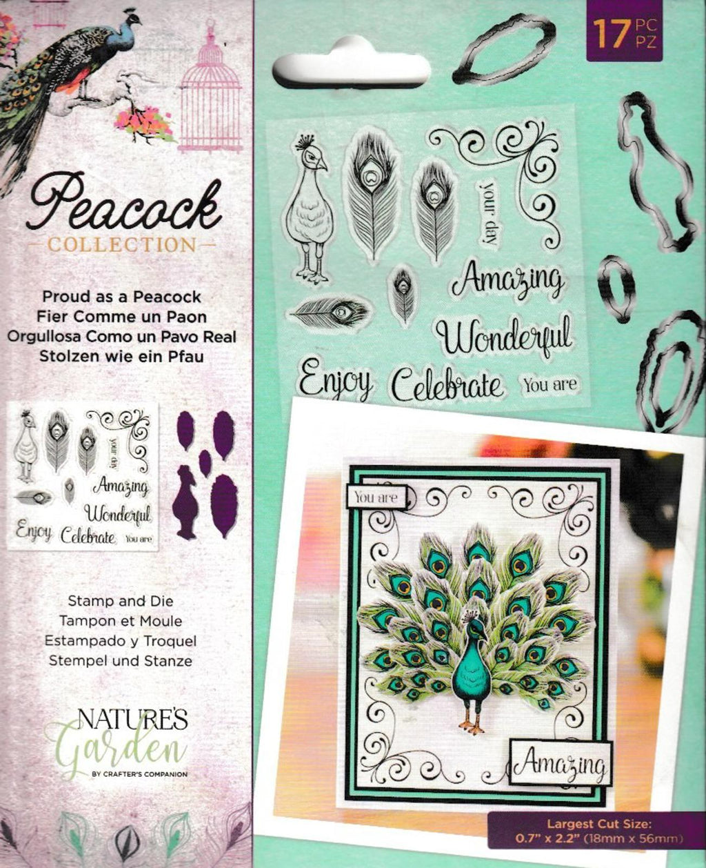 Nature's Garden Peacock Collection 3D Embossing Folder Stamp & Die Combo Paired